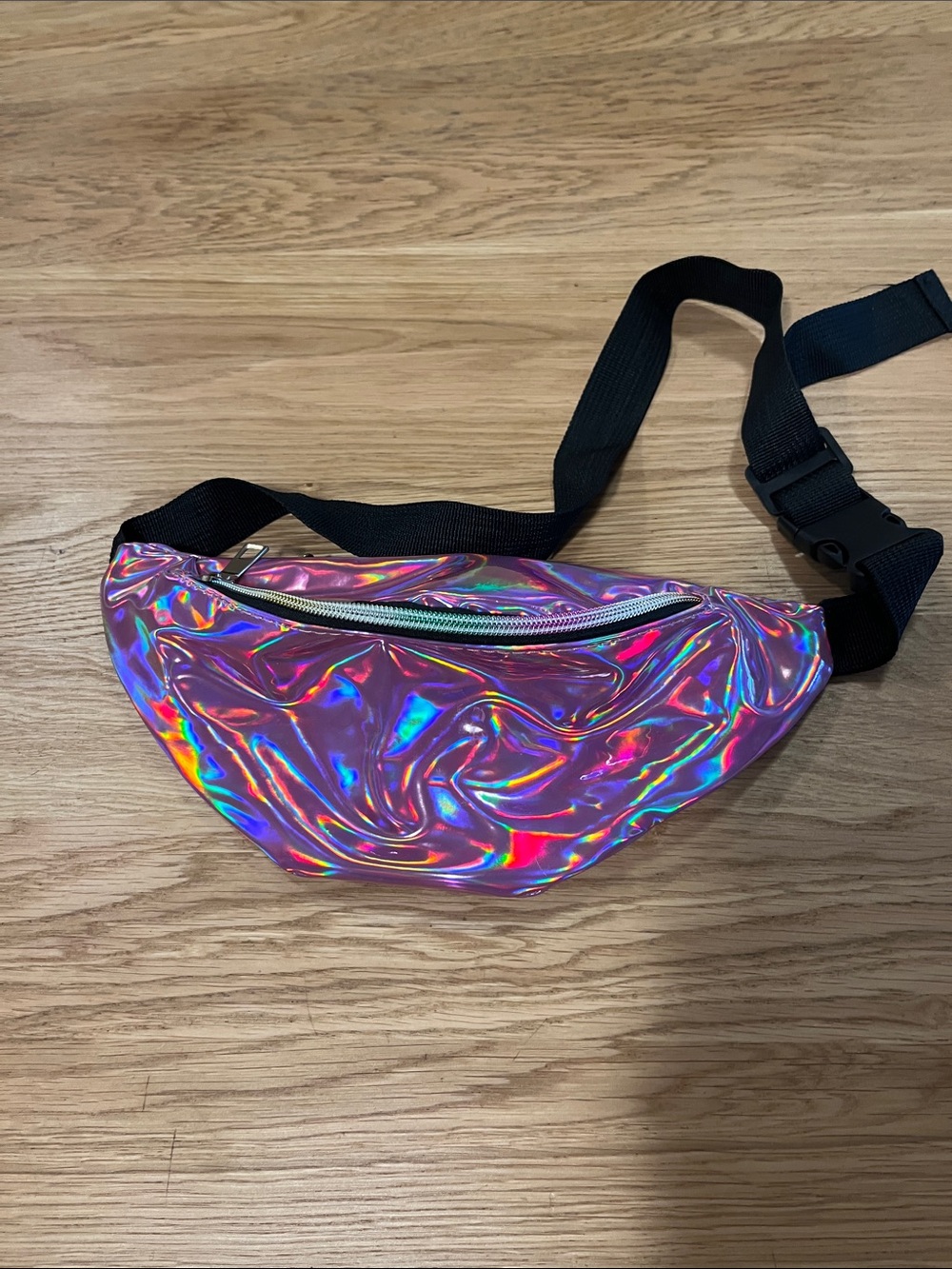 Holographic Iridescent Fanny Pack - Pink/Purple